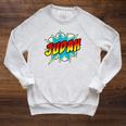 Kids Boys Judah Comic Book Superhero Name Raglan Sleeve Sweatshirt Heather Mustard