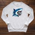 Kids Shark With School Books Back To School Shark Lovers Raglan Sleeve Sweatshirt Heather Mustard Kids Shark With School Books Back To School Shark Lovers Raglan Sleeve Sweatshirt Heather Mustard