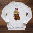 Kittens Cats Tea Party And Books Raglan Sleeve Sweatshirt Heather Mustard