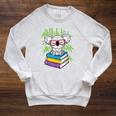 Koala Bear Librarian Reading Books Koala Raglan Sleeve Sweatshirt Heather Mustard