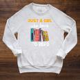 Ladies Books Just a Girl Who Loves To Read Girl Raglan Sleeve Sweatshirt Heather Mustard Ladies Books Just a Girl Who Loves To Read Girl Raglan Sleeve Sweatshirt Heather Mustard