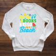 Last Day Of School Bye Bye Books Hello Beach Raglan Sleeve Sweatshirt Heather Mustard