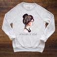 Lesen Is Sexy Goth Girl Books Raglan Sleeve Sweatshirt Heather Mustard