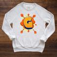 Letter G Initial Comic Book Vintage Matching Family Fun Raglan Sleeve Sweatshirt Heather Mustard