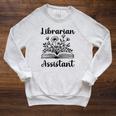 Librarian Assistant Cute Floral Book Reader Graphic Women Raglan Sleeve Sweatshirt Heather Mustard