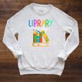 Librarian Library Lady Reading Bookworm Books Lover Raglan Sleeve Sweatshirt Heather Mustard