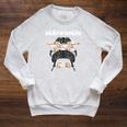Librarian Teacher Messy Bun Life Book Library Back To School Raglan Sleeve Sweatshirt Heather Mustard
