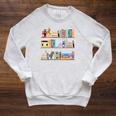 Library Cats Kittens Reader Book Lovers Pet Shelf Raglan Sleeve Sweatshirt Heather Mustard