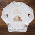 Library Dream Team Mountain Of Books Librarian Premium Tri-Blend Raglan Sleeve Sweatshirt Heather Mustard