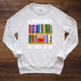 Library Is My Jam Librarian Reader Book Lover Raglan Sleeve Sweatshirt Heather Mustard
