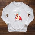 To The Library Superhero Book Cat Lover Librarian Raglan Sleeve Sweatshirt Heather Mustard