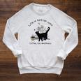 Life Is Better With Coffee Cat And Books Cat Sayings For Men Women Girls Kids Raglan Sleeve Sweatshirt Heather Mustard Life Is Better With Coffee Cat And Books Cat Sayings For Men Women Girls Kids Raglan Sleeve Sweatshirt Heather Mustard