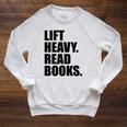 Lift Heavy Read Books Gym Apparel Weightlifters And Readers Raglan Sleeve Sweatshirt Heather Mustard Lift Heavy Read Books Gym Apparel Weightlifters And Readers Raglan Sleeve Sweatshirt Heather Mustard