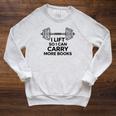 I Lift So I Can Carry More Books Gym Reader Raglan Sleeve Sweatshirt Heather Mustard