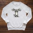 I Lift So I Can Carry More Books Raccoon Reader Workout Raglan Sleeve Sweatshirt Heather Mustard
