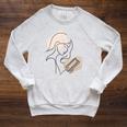 Line Art Abstract Minimalist Minimal For Book Lover Women Raglan Sleeve Sweatshirt Heather Mustard