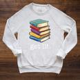 Get Lit Reading Book Raglan Sleeve Sweatshirt Heather Mustard