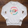 Literacy And Justice For All Groovy Reading Book Lover Raglan Sleeve Sweatshirt Heather Mustard Literacy And Justice For All Groovy Reading Book Lover Raglan Sleeve Sweatshirt Heather Mustard