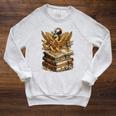 A Lively-Creative Gold Fantasy-Dragon On Story-Books Raglan Sleeve Sweatshirt Heather Mustard