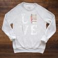 Love Books Book Stack Nerd Literary Readers Distressed Raglan Sleeve Sweatshirt Heather Mustard