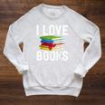 I Love Books Librarian Raglan Sleeve Sweatshirt Heather Mustard