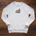Love Cat Heartbeat Cats And Books For Cats Lovers Raglan Sleeve Sweatshirt Heather Mustard