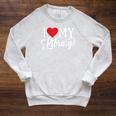 I Love My Library Librarian Book Lover Reading Bookworm Raglan Sleeve Sweatshirt Heather Mustard