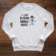 I Love Reading Snow Much Christmas For Book Lovers & Reader Raglan Sleeve Sweatshirt Heather Mustard