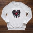 Our Love Stories Come With a Dark Side Romance Smutty Book Raglan Sleeve Sweatshirt Heather Mustard
