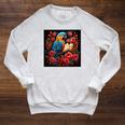 Macaw Reading A Book Raglan Sleeve Sweatshirt Heather Mustard Macaw Reading A Book Raglan Sleeve Sweatshirt Heather Mustard