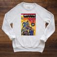 Marvel Eternals Group Shot Comic Book Cover Raglan Sleeve Sweatshirt Heather Mustard