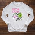 Matcha & Books Club Green Tea Latte Lovers Raglan Sleeve Sweatshirt Heather Mustard Matcha & Books Club Green Tea Latte Lovers Raglan Sleeve Sweatshirt Heather Mustard
