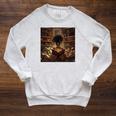 Melanin Afro Women Educated Reading Book History Comfort Colors Crop Top Raglan Sleeve Sweatshirt Heather Mustard