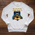 NASA Astronaut In Space Hole Comic Book Style Geek Raglan Sleeve Sweatshirt Heather Mustard