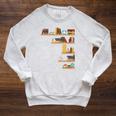 National Library Week Book Reading Library Day Librarian Raglan Sleeve Sweatshirt Heather Mustard