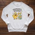How Many Nights Reading Duck 67 Meme Book Lovers Raglan Sleeve Sweatshirt Heather Mustard
