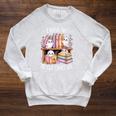 I Have No Shelf Control Ghost Reading Books Pun Raglan Sleeve Sweatshirt Heather Mustard