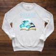 Oceans Of Possibilities Book Waves Summer Reading 2022 For Men Women Kids Raglan Sleeve Sweatshirt Heather Mustard