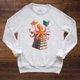 Octopus Book Reading Book Reader Ocean Octopus Premium Tri-Blend Raglan Sleeve Sweatshirt Heather Mustard