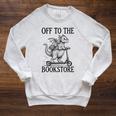 Off To The Bookstore Reading Bookworm Raglan Sleeve Sweatshirt Heather Mustard