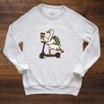 Off To Grow Reader Silly Goose School Librarian Book Lover Raglan Sleeve Sweatshirt Heather Mustard