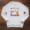 Oh What Fun It Is To Read Christmas Cute Reindeer Read Books Raglan Sleeve Sweatshirt Heather Mustard Oh What Fun It Is To Read Christmas Cute Reindeer Read Books Raglan Sleeve Sweatshirt Heather Mustard