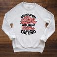 Once Upon a Time There Was a Girl Bookmark And Books Raglan Sleeve Sweatshirt Heather Mustard
