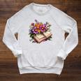 Open Book With Colorful Flowers For Readers Raglan Sleeve Sweatshirt Heather Mustard Open Book With Colorful Flowers For Readers Raglan Sleeve Sweatshirt Heather Mustard