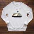 Open Book Faith Christian Cross Light Bible Raglan Sleeve Sweatshirt Heather Mustard