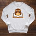 Owl Book Literature Book Reading Raglan Sleeve Sweatshirt Heather Mustard Owl Book Literature Book Reading Raglan Sleeve Sweatshirt Heather Mustard