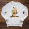Owl Reading With Eye Glasses Book Student Teacher Bookworm For Men Women Kids Raglan Sleeve Sweatshirt Heather Mustard