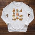 Owls Reading Books Owl Bird Lover Raglan Sleeve Sweatshirt Heather Mustard