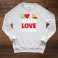 Peace Love Books Bookworm Book Lovers Raglan Sleeve Sweatshirt Heather Mustard Peace Love Books Bookworm Book Lovers Raglan Sleeve Sweatshirt Heather Mustard