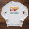 Peace Love Books s For Book Lovers Raglan Sleeve Sweatshirt Heather Mustard